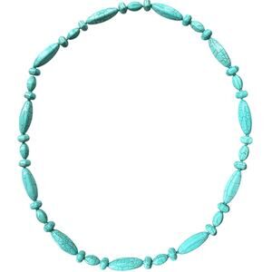Turquoise Beaded Necklace - Boho Statement Piece